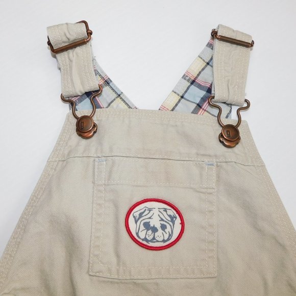 Gymboree Toddler Boys 2T Beige Overalls Bulldog Patch - Picture 6 of 11